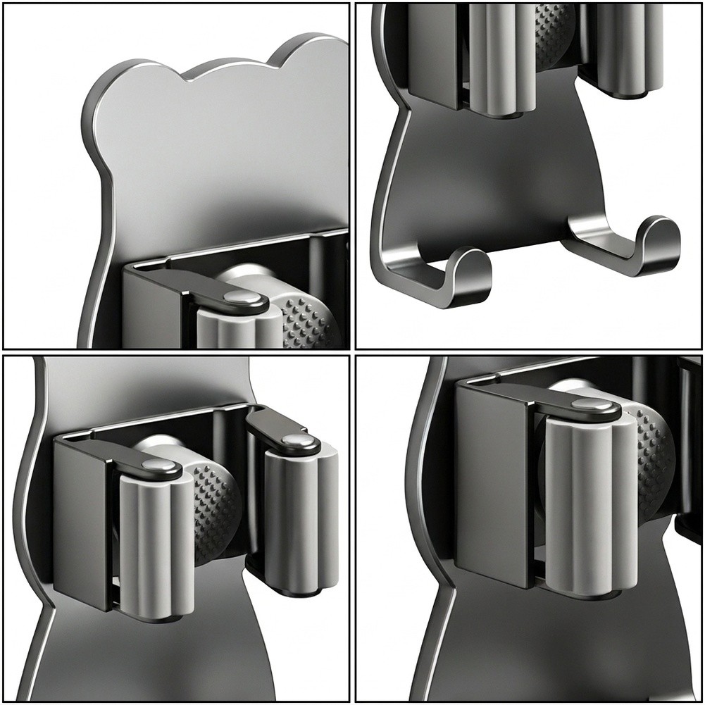 Kitchen Gadgets Rack Storage - Автоматический держатель для швабры с двойными